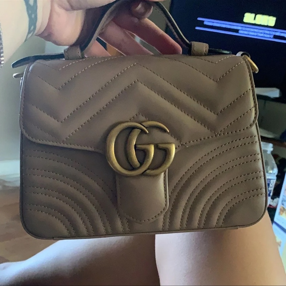 Gucci Marmont mini Chevron Dusty pink